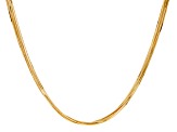 18k Yellow Gold Over Bronze Multi-Strand Square Snake 24 inch Necklace