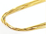 18k Yellow Gold Over Bronze Multi-Strand Square Snake 24 inch Necklace