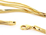 18k Yellow Gold Over Bronze Multi-Strand Square Snake 24 inch Necklace