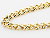 18k Yellow Gold Over Bronze Diamond Cut Curb 20 inch Necklace