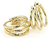 18k Yellow Gold Over Bronze Hoop Earrings