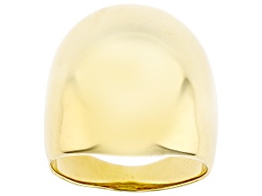 18k Yellow Gold Over Bronze Polished Dome Ring