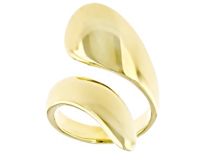 18k Yellow Gold Over Bronze Polished Bypass Ring