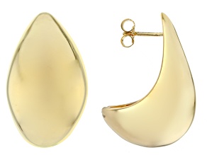 18k Yellow Gold Over Bronze Teardrop Earrings