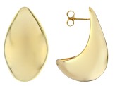 18k Yellow Gold Over Bronze Teardrop Earrings