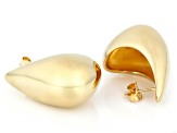 18k Yellow Gold Over Bronze Teardrop Earrings