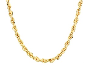 18k Yellow Gold Over Bronze 5.5mm Rope Necklace
