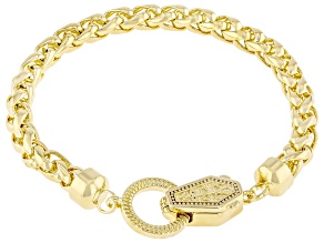 18k Yellow Gold Over Bronze Spiga Bracelet