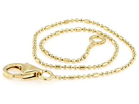 18k Yellow Gold Over Bronze 1.25mm Bead Bracelet