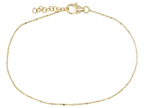 18k Yellow Gold Over Bronze 1.25mm Bead Anklet