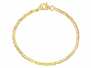 18k Yellow Gold Over Bronze 3mm Elongated Geometric Cardano Link Bracelet