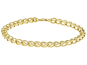 18k Yellow Gold Over Bronze Round Curb Bracelet