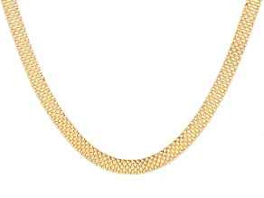 18k Yellow Gold Over Bronze Woven Bead Necklace