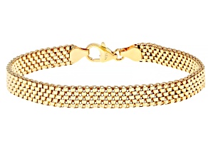 18k Yellow Gold Over Bronze Woven Bead Bracelet
