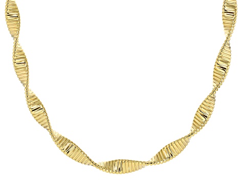18k Yellow Gold Over Bronze Twisted Omega Necklace - MA1084 | JTV