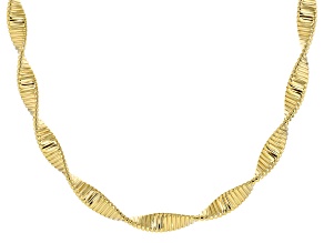 18k Yellow Gold Over Bronze Twisted Omega Necklace