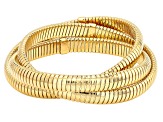 18k Yellow Gold Over Bronze Omega Twist Multi-Row Bracelet