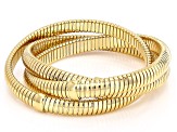 18k Yellow Gold Over Bronze Omega Twist Multi-Row Bracelet