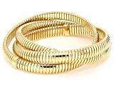18k Yellow Gold Over Bronze Omega Twist Multi-Row Bracelet