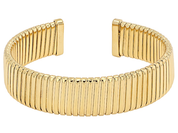 18k Yellow Gold Over Bronze Omega Cuff Bracelet - MA1086 | JTV