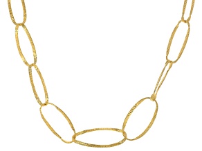 18k Yellow Gold Over Bronze Twisted Oval Necklace