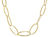 18k Yellow Gold Over Bronze Twisted Oval Necklace