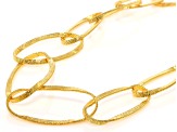 18k Yellow Gold Over Bronze Twisted Oval Necklace
