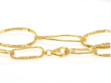 18k Yellow Gold Over Bronze Twisted Oval Necklace