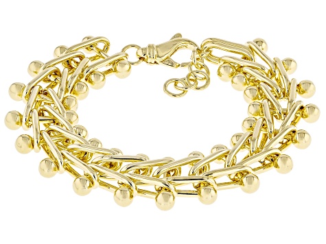 18k Yellow Gold Over Bronze 18.3mm Fashion Briglia Bracelet