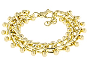18k Yellow Gold Over Bronze 18.3mm Fashion Briglia Bracelet