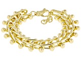 18k Yellow Gold Over Bronze 18.3mm Fashion Briglia Bracelet