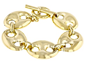 18k Yellow Gold Over Bronze Mariner Link Bracelet