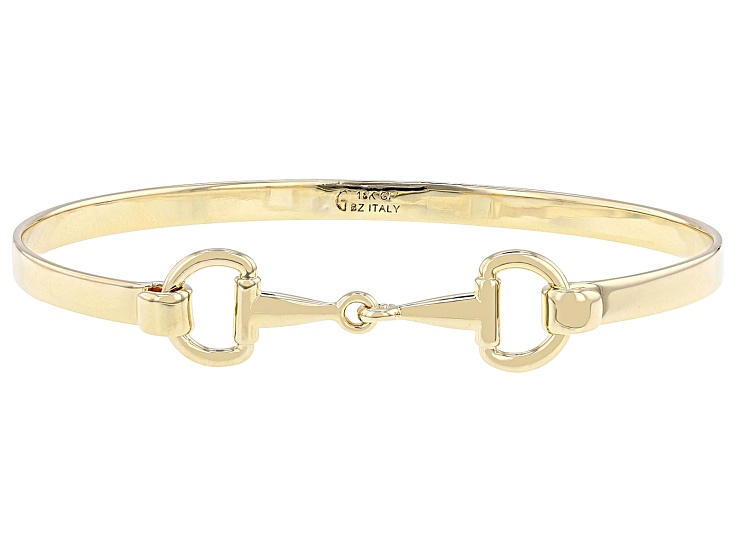 18k Yellow Gold Over Bronze Bridle Bangle Bracelet - MA1106 | JTV