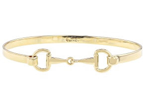 18k Yellow Gold Over Bronze Bridle Bangle Bracelet