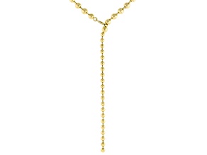 18k Yellow Gold Over Bronze 7mm Bead Lariat Necklace
