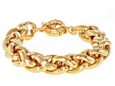 18k Yellow Gold Over Bronze 15.5mm Spiga Bracelet
