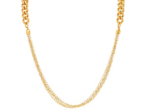 18k Yellow Gold Over Bronze 13mm Curb 32" Necklace