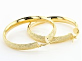 Moda Al Massimo® 18K Yellow Gold Over Bronze Diamond Cut Tube Hoop Earrings