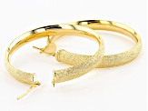 Moda Al Massimo® 18K Yellow Gold Over Bronze Diamond Cut Tube Hoop Earrings