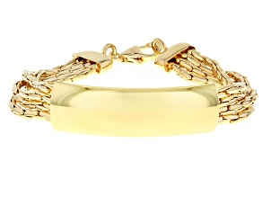 18k Yellow Gold Over Bronze Multi-Row Cardano Link ID Bracelet