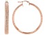 Moda Al Massimo® 18K Rose Gold Over Bronze Diamond Cut Tube Hoop Earrings