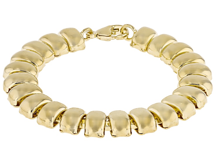 Moda Al Massimo® 18k Yellow Gold Over Bronze Polished Bubble Bracelet. Made in Italy.