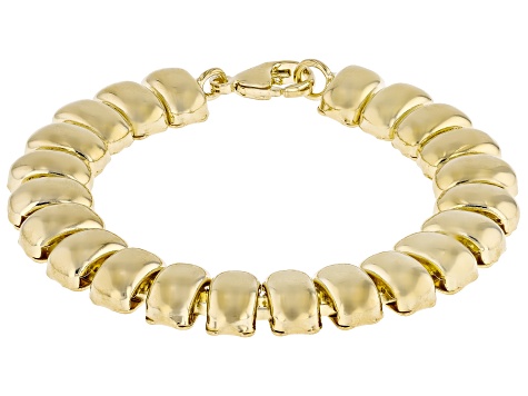 Moda Al Massimo® 18k Yellow Gold Over Bronze Polished Bubble Bracelet. Made in Italy.