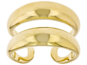 18k Yellow Gold Over Bronze Domed Bypass Ring