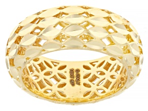 18k Yellow Over Bronze Diamond Cut Marquise Band Ring