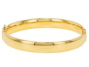 18k Yellow Gold Over Bronze Oval Bangle Bracelet