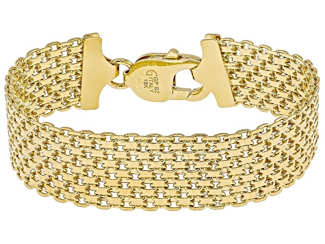 18k Yellow Gold Over Bronze Bismark Bracelet. Made in Italy