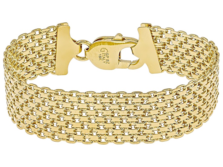 GSTV 750ゴールド ツイストチャーム 18k Yellow Gold Over Bronze Bismark Bracelet. Made in Italy