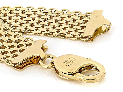 18k Yellow Gold Over Bronze Bismark Bracelet. Made in Italy