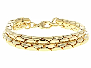 18k Yellow Gold Over Bronze Double Row Cardano Bracelet